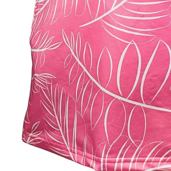 AnaClare Activewear Skirt Skort Pink Tropical Theme Pull On Golf Tenis Size M - Picture 5 of 9